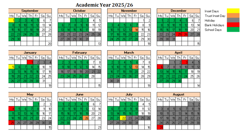 Term dates 25 26